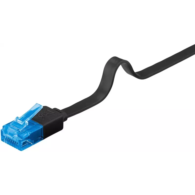 Cabo de rede plano Goobay CAT 6A U/UTP preto 5 m