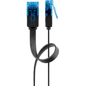 Cabo de rede plano Goobay CAT 6A U/UTP preto 5 m