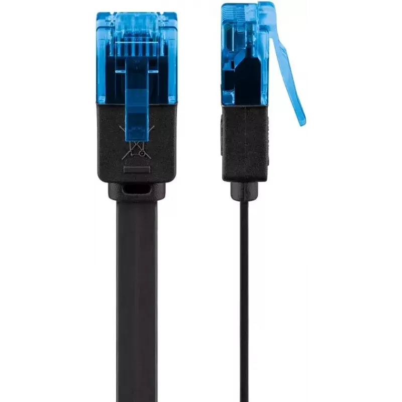 Cabo de rede plano Goobay CAT 6A U/UTP preto 7m