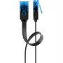 Cabo de rede plano Goobay CAT 6A U/UTP preto 7m
