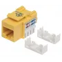 Tomada Keystone Intellinet, Cat6, UTP, terminal de corte, amarelo, plana, amarelo, RJ-45, fêmea, 22/26, Cat6
