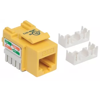 Tomada Keystone Intellinet, Cat6, UTP, terminal de corte, amarelo, plana, amarelo, RJ-45, fêmea, 22/26, Cat6