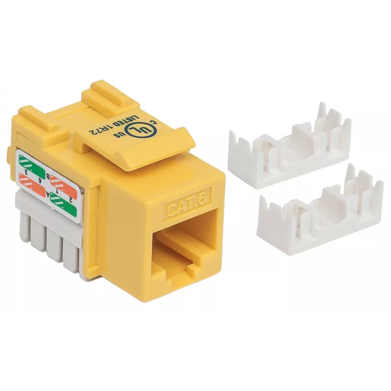 Intellinet 210584 tomada Keystone, Cat6, UTP, Punch-down, amarela