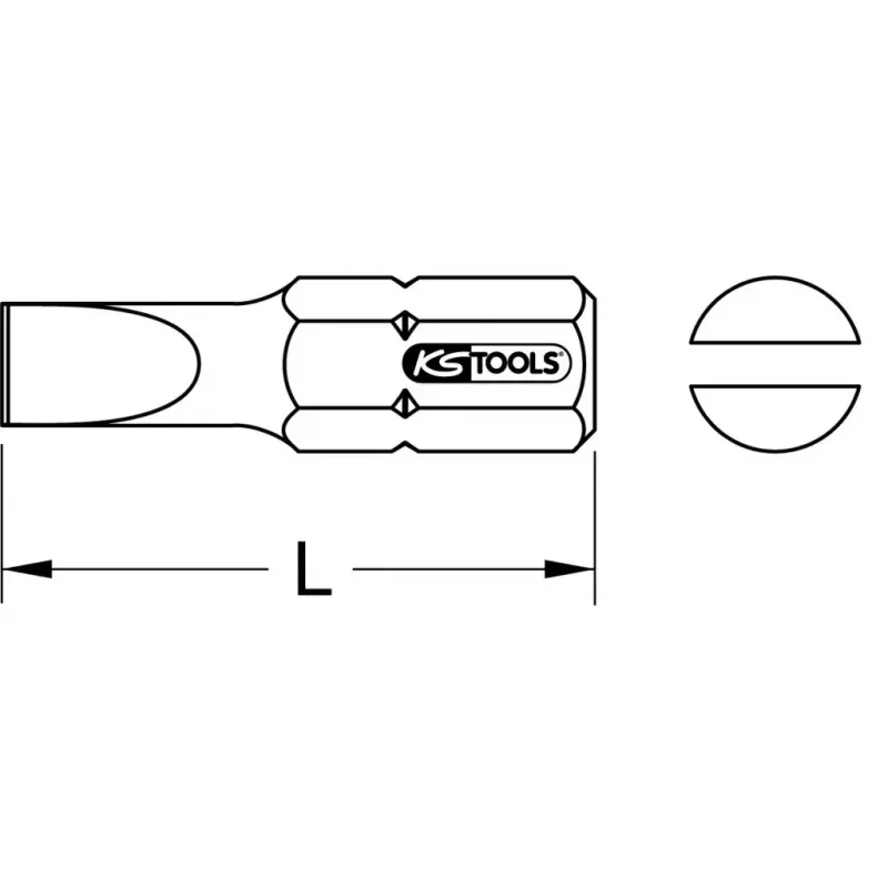 Bit de chave de fendas KS Tools 910.2238 aço inoxidável 25 mm sextavado
