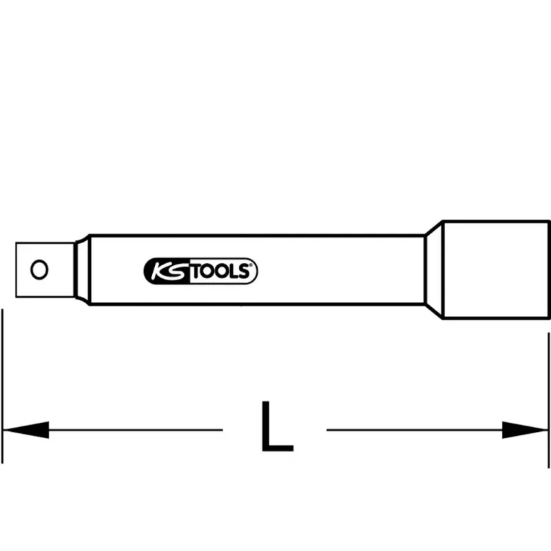 KS Tools CHROMEplus 911.1040 extensão, 1 in, 400 mm