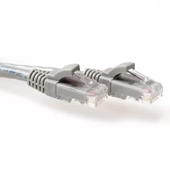 Cabo patch U/UTP CAT6A ACT cinzento 2,5 metros com proteção das patilhas e fichas RJ45