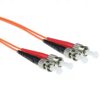 Cabo patch de fibra ótica LSZH multimodo 50/125 OM2 ACT 5 metros duplex com fichas ST