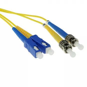 Cabo patch de fibra ótica LSZH monomodo 9/125 OS2 ACT 10 metros duplex com fichas SC e ST