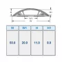 Calha de cabos redonda ACT em PVC 50 mm, cinzento, PVC, V-0, 50 mm