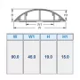 Calha de cabos redonda ACT PVC 90 mm, cinzento, PVC, V-0, 90 mm