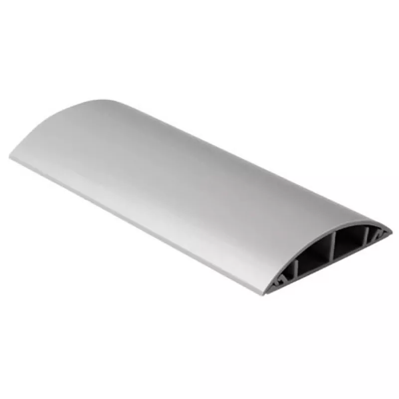 Calha de cabos redonda ACT PVC 90 mm, cinzento, PVC, V-0, 90 mm