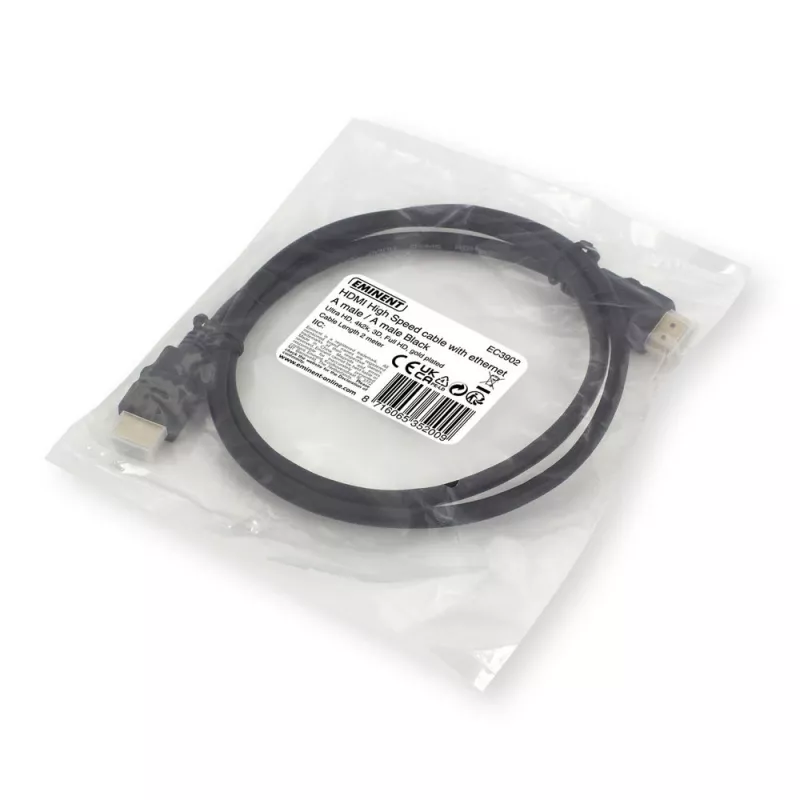 Ewent EC3902 Cabo HDMI 2 m HDMI Tipo A (Standard) Preto