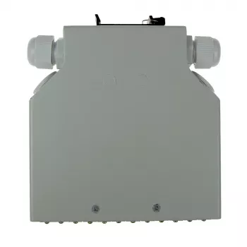 ACT Caixa de terminação de fibra ótica para calha DIN vazia, 12 portas, fibra ótica, marfim, 130 mm, 130 mm, 45,3 mm, caixa