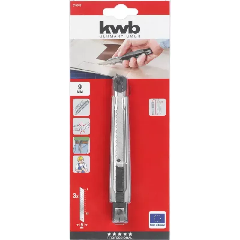 X-ato KWB 015609 X-ato de lâmina retrátil 145 mm de comprimento 9 mm de largura