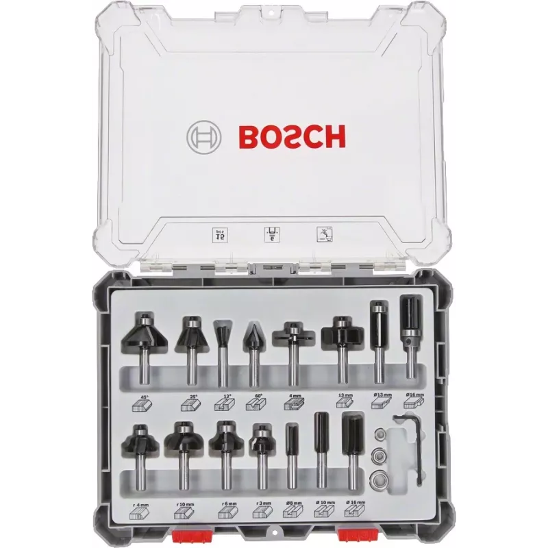 Bosch 2607017473 conjunto de fresas 15 peças