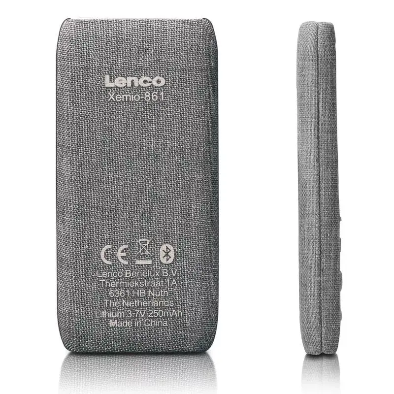 Leitor MP4 Lenco Xemio-861 8 GB cinzento USB 3.2 rádio FM