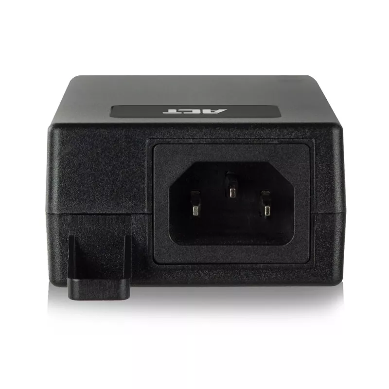 ACT AC4438 injetor PoE+ Gigabit, 10/100/1000 Mbit/s, IEEE 802.3/802.3ab/802.3af/802.3at/802.3u, 30 V, 100-240 V, preto