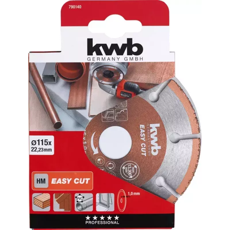 Disco de corte KWB EASY CUT metal duro universal 11,5 cm