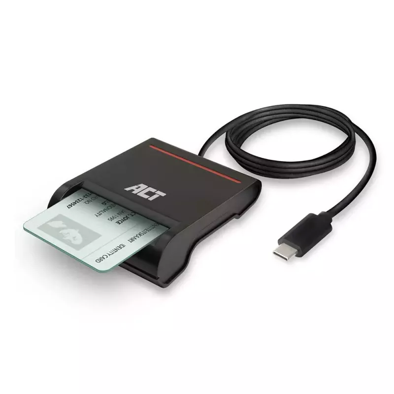 Leitor de cartões smartcard eID USB-C externo ACT, preto