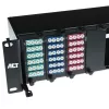 Painel de fibra ACT High Density 2HE para 12 cassetes MTP®-MPO / placas adaptadoras Keystone