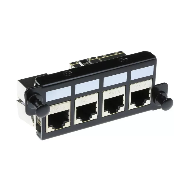 Placa adaptadora ACT para 4 x Keystone FTP, adaptador, preto, 1 unid.