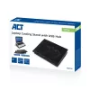 Suporte para portátil ACT AC8105 com ventoinha, altura ajustável, 2 posições, hub de 4 portas
