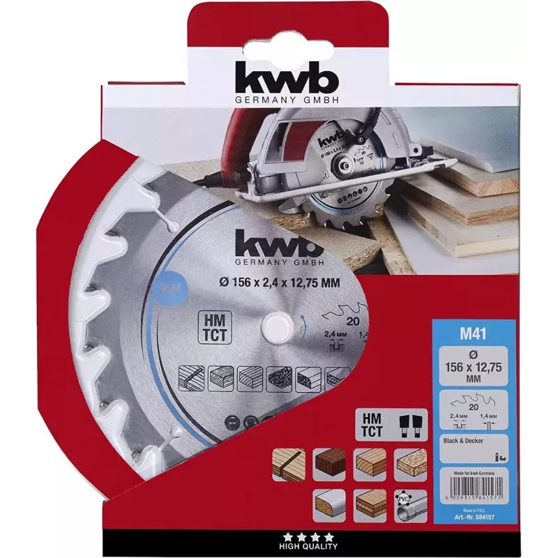 KWB 584157 lâmina de serra circular de metal duro, 156 x 12,75 mm