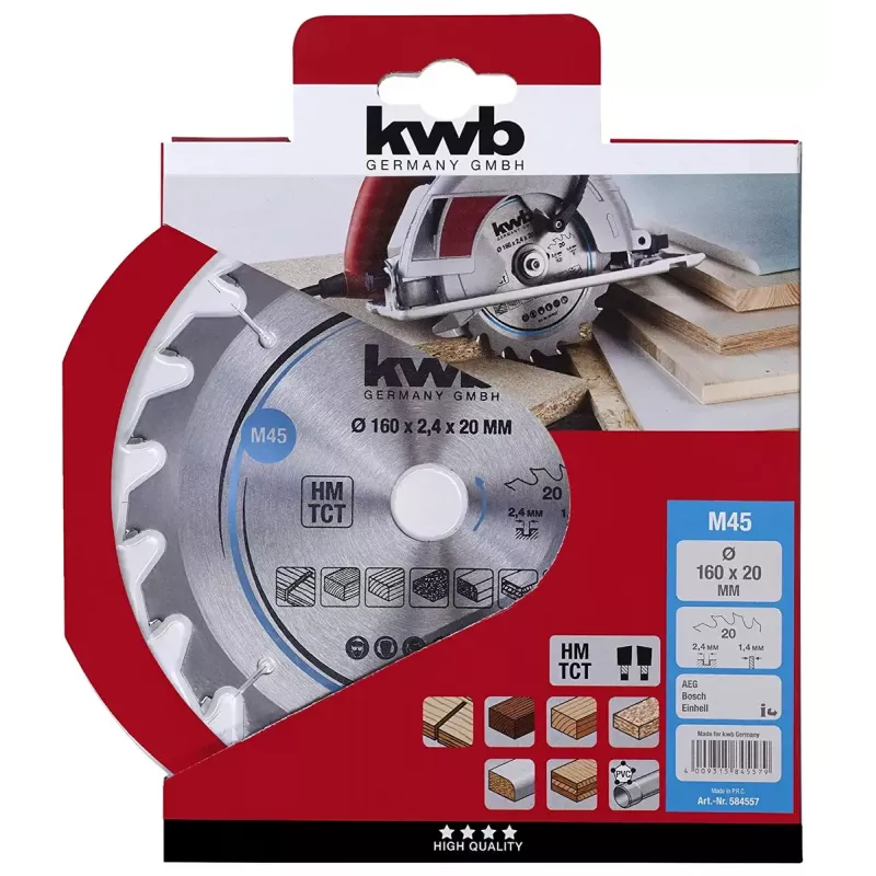 Disco de serra circular KWB 584557 com pastilhas de metal duro 1 unid.