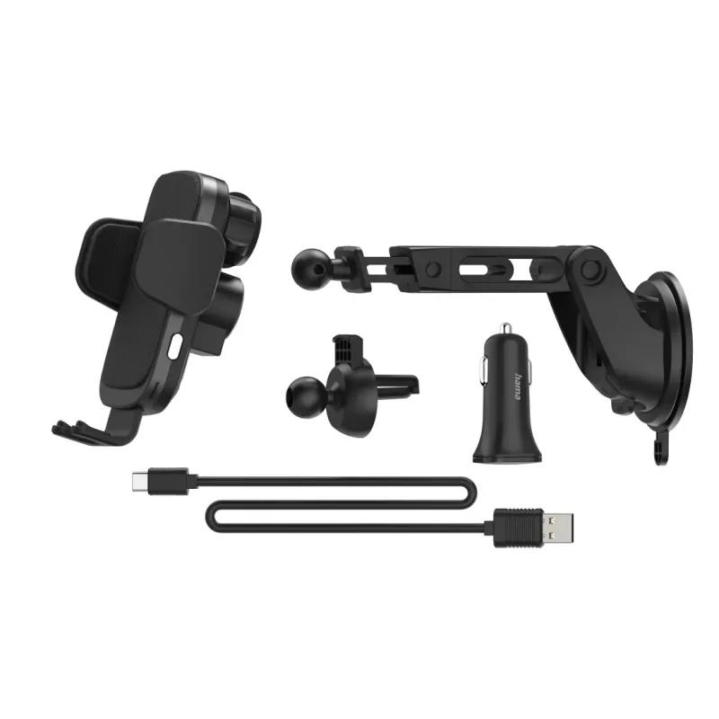 Hama FC10 Motion smartphone preto, metálico isqueiro carregamento sem fios carregamento rápido automóvel