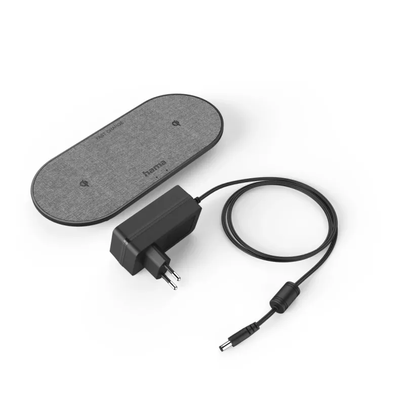 Hama QI-FC10 DUO smartphone preto AC carregamento sem fios carregamento rápido interior