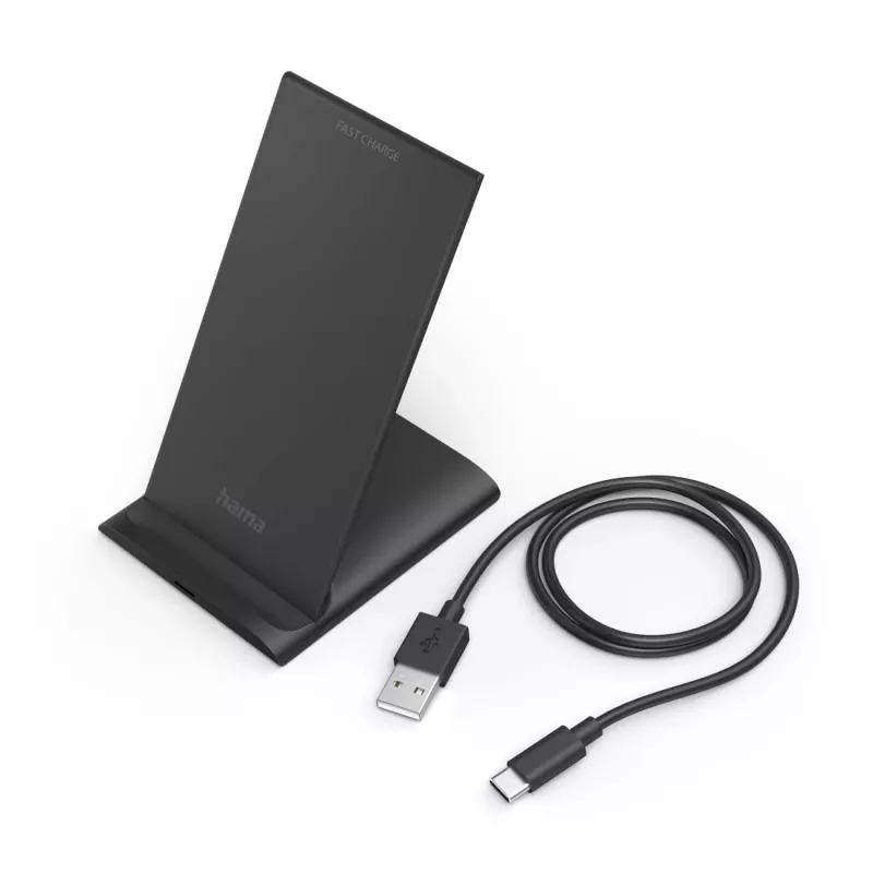 Hama QI-FC10S smartphone preto USB carregamento sem fios carregamento rápido interior