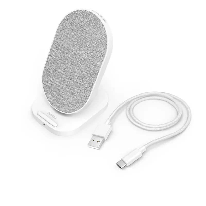 Hama QI-FC10S-Fab smartphone branco USB carregamento sem fios carregamento rápido para interior