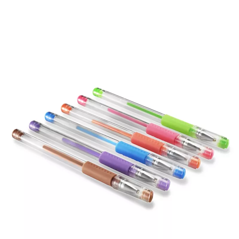 Canetas de gel com tampa Hama Pastel azul, castanho, verde, laranja, rosa, roxo 6 unid.