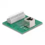 Conector fêmea RJ50 DeLOCK para bloco de terminais com botão de pressão para calha DIN angular