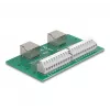 DeLOCK RJ50 2 x conector fêmea para 2 x borne de série com botão de pressão para calha DIN