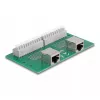 DeLOCK RJ50 2 x conector fêmea para 2 x borne de série com botão de pressão para calha DIN