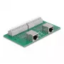 DeLOCK RJ50 2 x conector fêmea para 2 x borne de série com botão de pressão para calha DIN