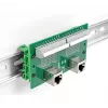 DeLOCK RJ50 2 x conector fêmea para 2 x bloco de terminais com botão de pressão para calha DIN angular