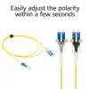 Cabo de patch de fibra ótica monomodo 9/125 OS2 Polarity Twist Uniboot duplex de 1 metro com conectores CS - LC
