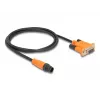 Cabo CAN-Bus DeLOCK M12 codificado A 5 pinos ficha macho para conector fêmea D-Sub 9 1 m