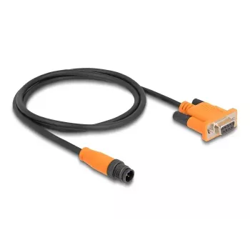 Cabo CAN-Bus DeLOCK M12 codificado A 5 pinos ficha macho para conector fêmea D-Sub 9 1 m