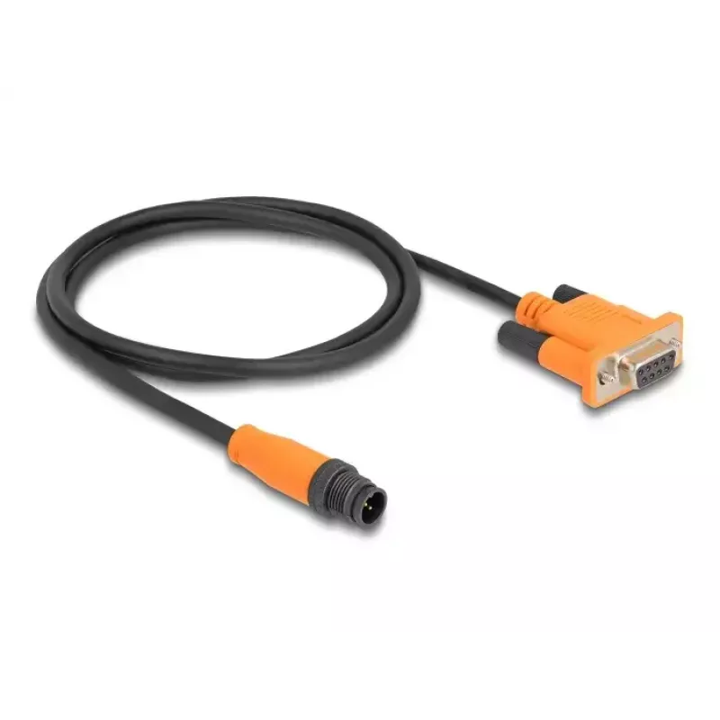 Cabo CAN-Bus DeLOCK M12 codificado A 5 pinos ficha macho para conector fêmea D-Sub 9 1 m