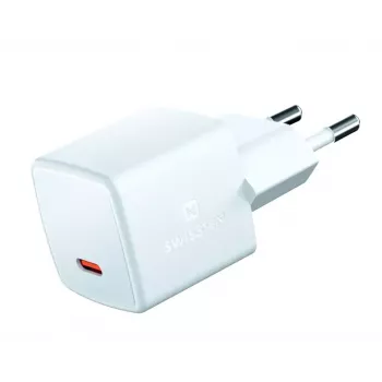 Carregador de viagem mini GaN 25W PD USB-C SWISSTEN carregador rápido para telefones e tablets