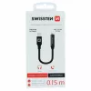 Adaptador de áudio SWISSTEN Lightning para jack 3,5 mm SW-LIGHT-3.5MM-BK, cabo 0,15 m, preto