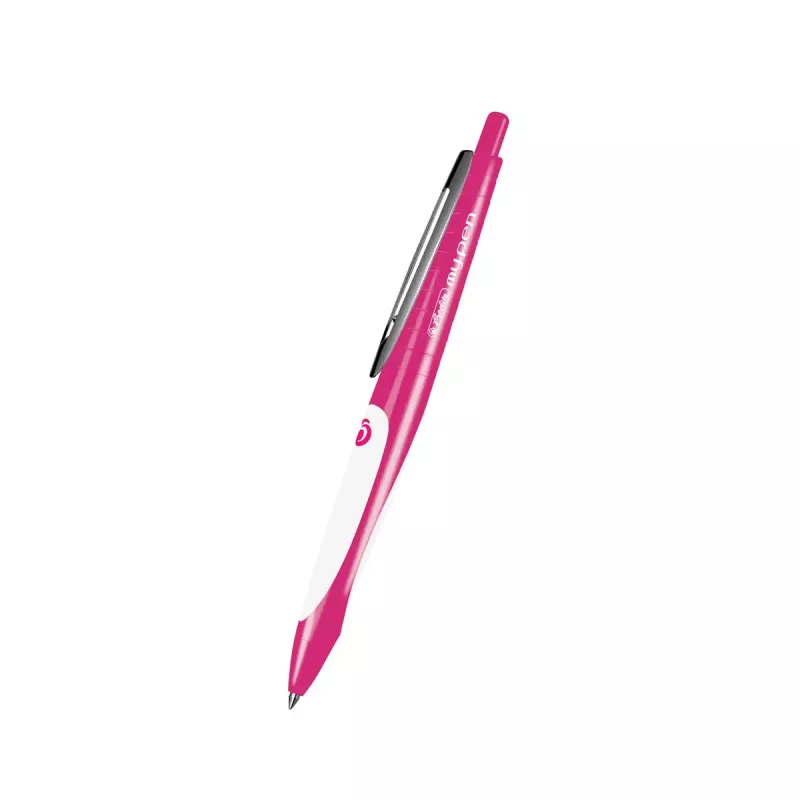 Caneta de retrátil com clipe Herlitz my.pen rosa branco azul