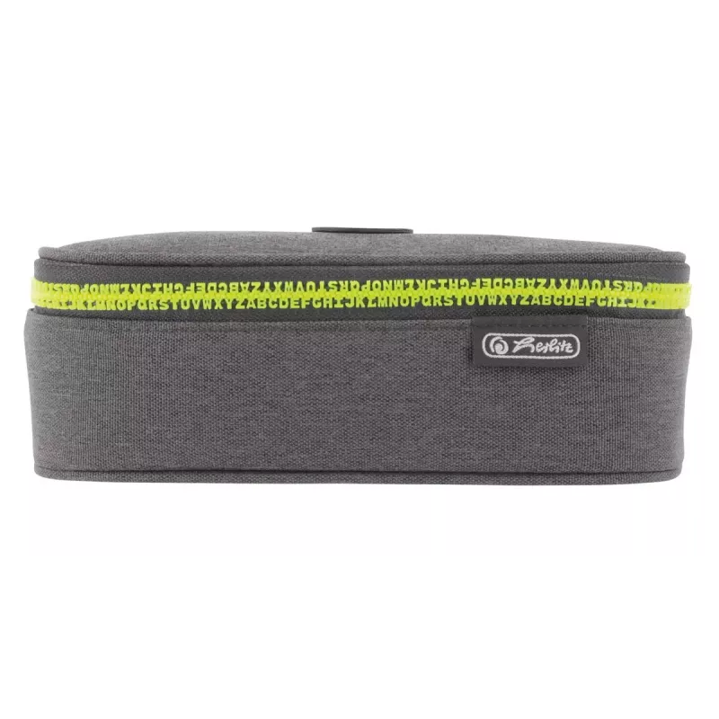 Estojo Herlitz beatBox ABC poliéster cinzento amarelo 225x120x70mm