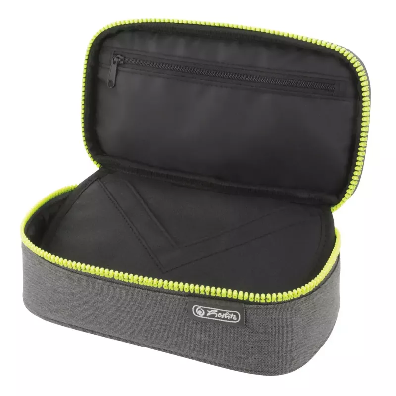 Estojo Herlitz beatBox ABC poliéster cinzento amarelo 225x120x70mm