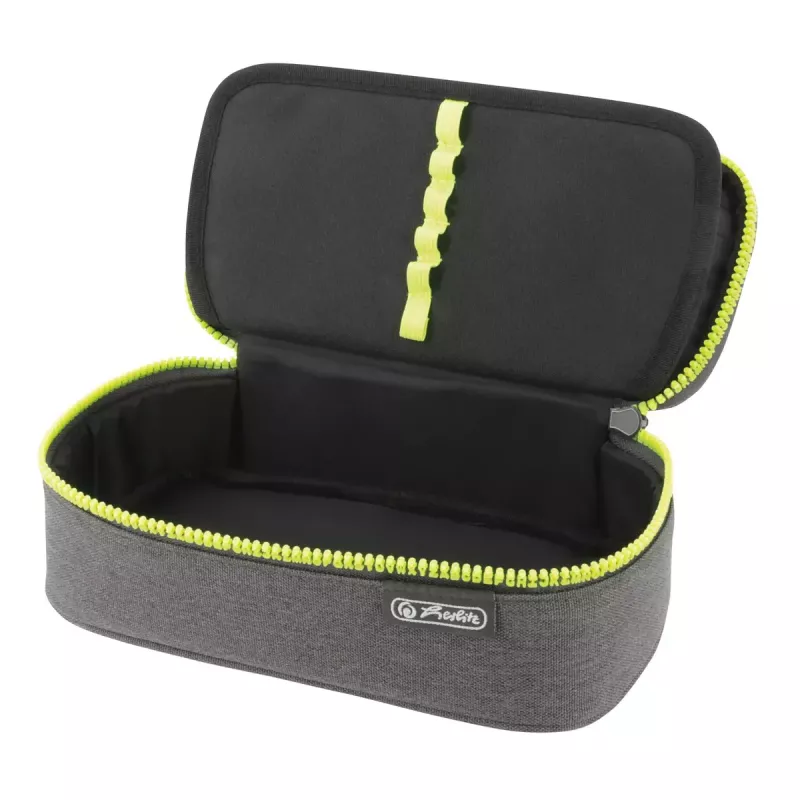 Estojo Herlitz beatBox ABC poliéster cinzento amarelo 225x120x70mm