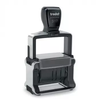 Carimbo autoentintado de texto/data Trodat 5117 — impressão 4 x 46 mm, tamanho 89×52×160 mm
