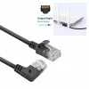 ACT Preto 5 metros Cabo de rede Slimline U/UTP CAT6A LSZH com fichas RJ45 90° anguladas à direita para reto